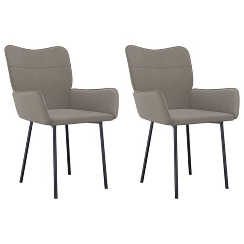 Vidaxl Chaises De Salle À Manger 2 Pcs Gris Clair Velours