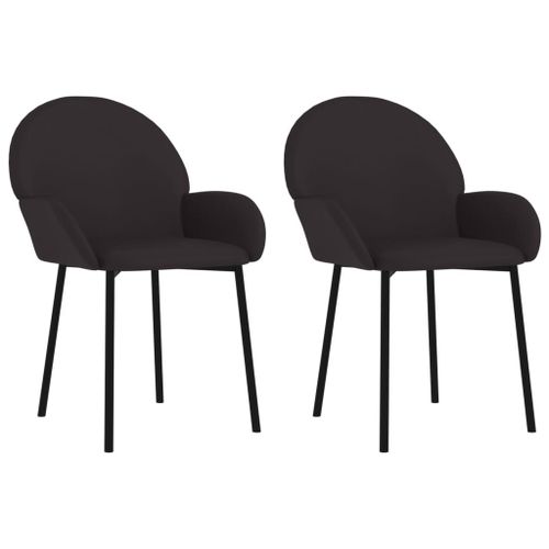Vidaxl Chaises De Salle À Manger 2 Pcs Noir Similicuir