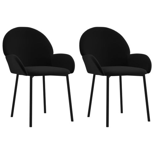 Vidaxl Chaises De Salle À Manger 2 Pcs Noir Velours