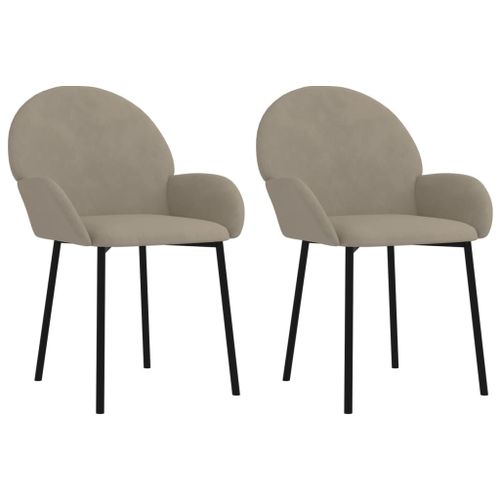 Vidaxl Chaises De Salle À Manger 2 Pcs Gris Clair Velours