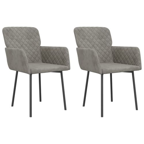 Vidaxl Chaises De Salle À Manger 2 Pcs Gris Clair Velours