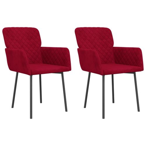 Vidaxl Chaises De Salle À Manger 2 Pcs Rouge Bordeaux Velours