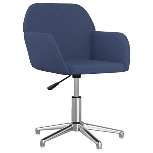 Vidaxl Chaise Pivotante De Bureau Bleu Tissu