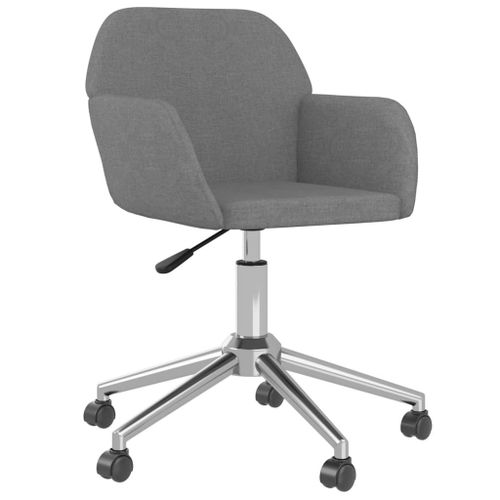 Vidaxl Chaise Pivotante De Bureau Gris Clair Tissu