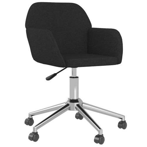 Vidaxl Chaise Pivotante De Bureau Noir Tissu