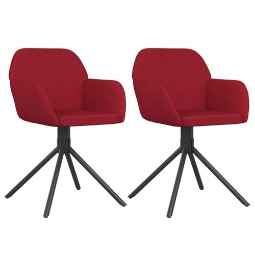 Vidaxl Chaises Pivotantes Salle À Manger 2 Pcs Rouge Bordeaux Velours