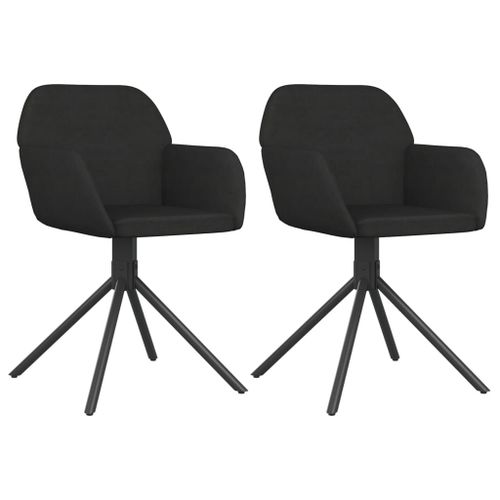 Vidaxl Chaises Pivotantes De Salle À Manger 2 Pcs Noir Velours