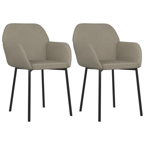 Vidaxl Chaises De Salle À Manger 2 Pcs Gris Clair Velours