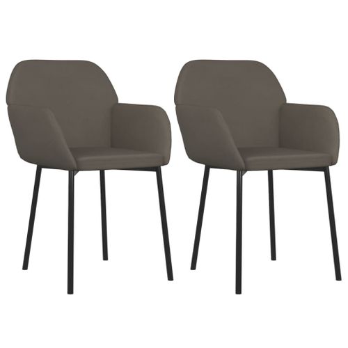 Vidaxl Chaises De Salle À Manger 2 Pcs Gris Foncé Velours