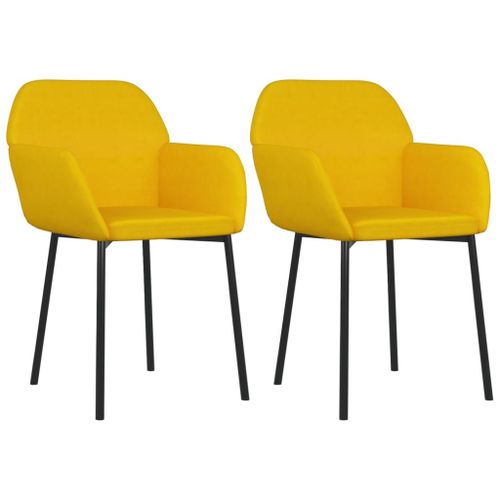 Vidaxl Chaises De Salle À Manger 2 Pcs Jaune Velours