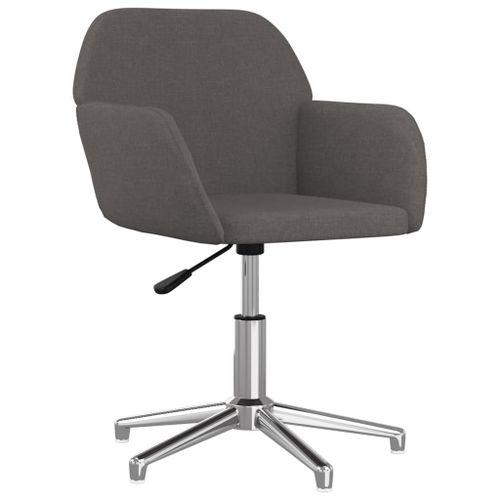 Vidaxl Chaise Pivotante De Bureau Gris Foncé Tissu