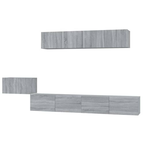 Vidaxl Ensemble De Meubles Tv 5 Pcs Sonoma Gris Bois D'ingénierie