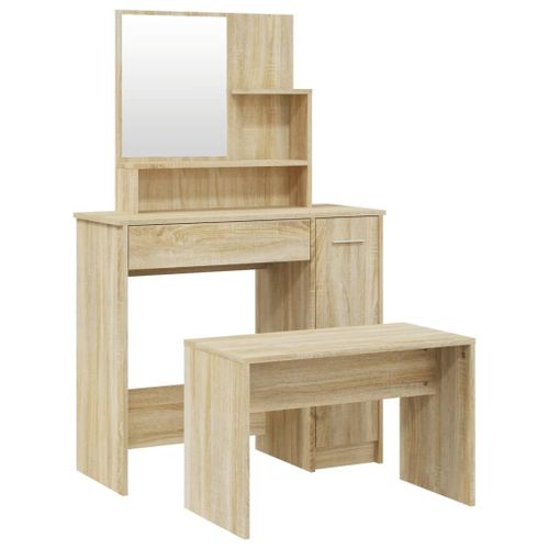 Vidaxl Ensemble De Coiffeuse Chêne Sonoma 86,5x35x136 Cm