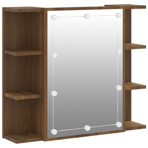 Vidaxl Armoire À Miroir Avec Led Chêne Marron 70x16,5x60 Cm