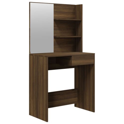Vidaxl Coiffeuse Avec Miroir Chêne Marron 74,5x40x141 Cm