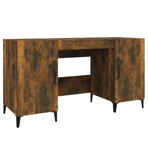 Vidaxl Bureau Chêne Fumé 140x50x75 Cm Bois D'ingénierie