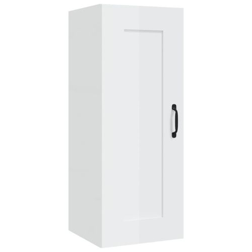 Vidaxl Armoire Suspendue Blanc Brillant 35x34x90 Cm Bois D'ingénierie