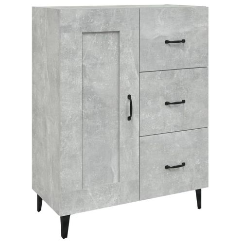 Vidaxl Buffet Gris Béton 69,5x34x90 Cm Bois D'ingénierie
