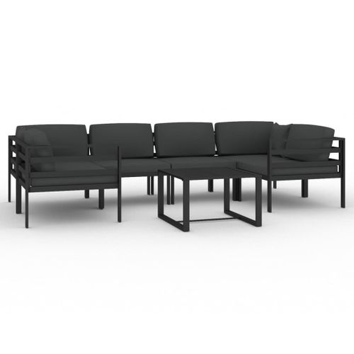 Vidaxl Salon De Jardin 7 Pcs Avec Coussins Aluminium Anthracite