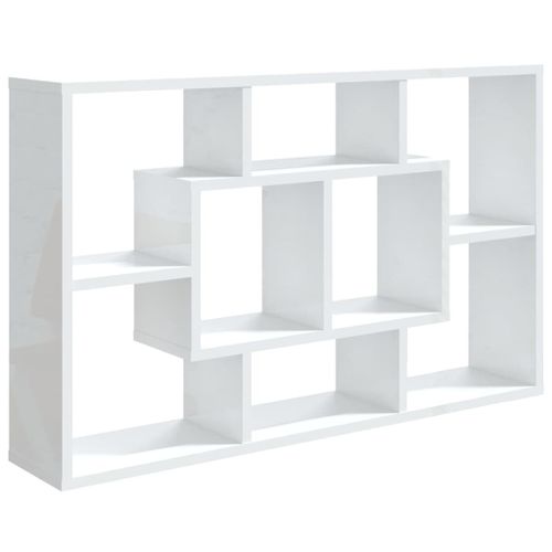 Vidaxl Étagère Murale Blanc Brillant 85x16x52,5 Cm Bois D'ingénierie