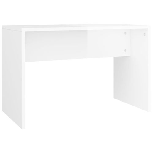Vidaxl Tabouret De Toilette Blanc Brillant70x35x45cm Bois D'ingénierie