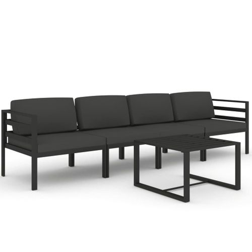 Vidaxl Salon De Jardin 5 Pcs Avec Coussins Aluminium Anthracite