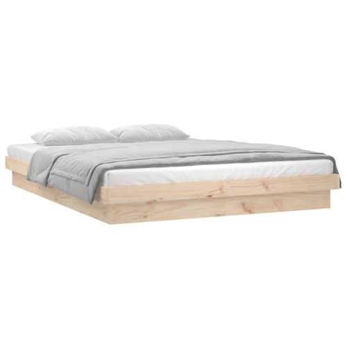 Vidaxl Cadre De Lit À Led 180x200 Cm Super King Bois Massif