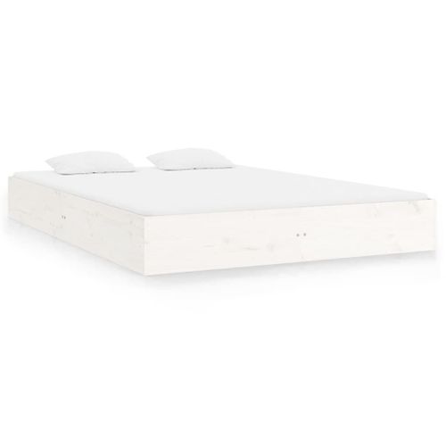 Vidaxl Cadre De Lit Sans Matelas Blanc Bois Massif 180x200 Cm