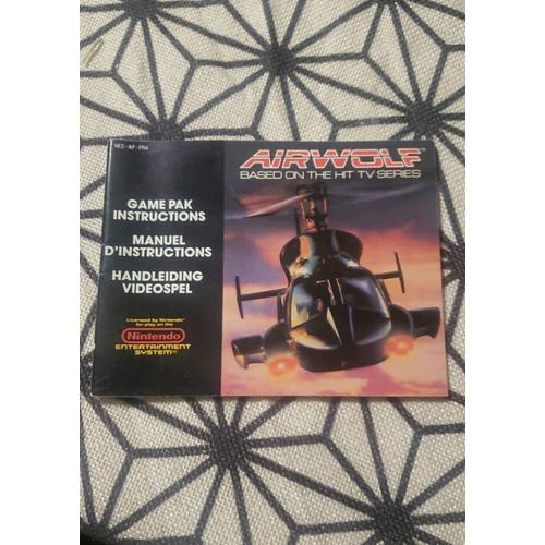 Notice Originale De Jeu Airwolf Nintendo Nes