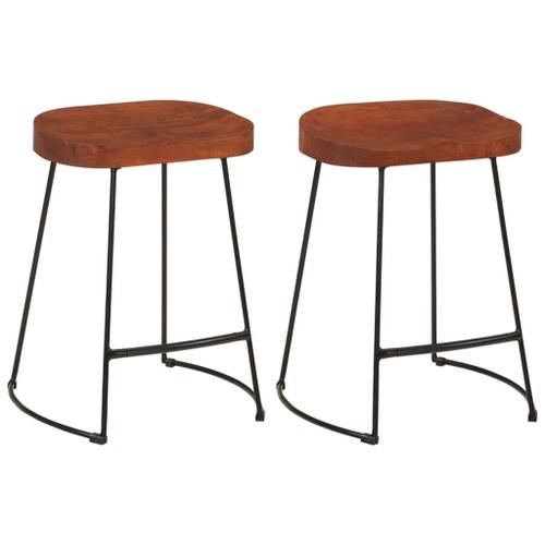 Vidaxl Tabourets De Bar Gavin 2 Pcs 45x38x53 Cm Bois Massif Manguier