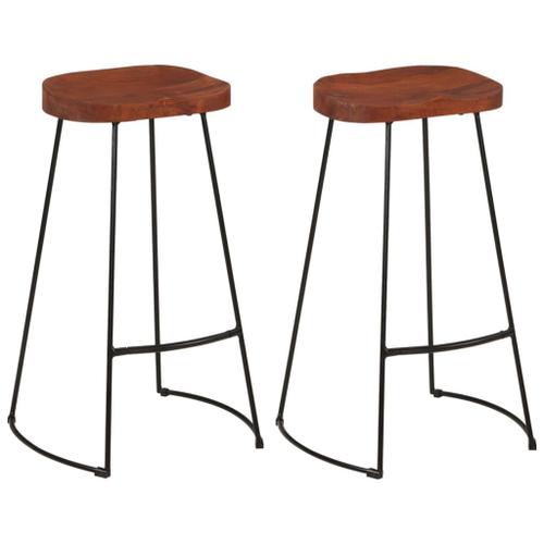 Vidaxl Tabourets De Bar Gavin 2 Pcs 50x40x78 Cm Bois Massif Manguier