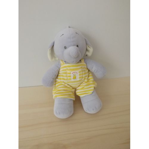 Doudou Peluche Éléphant Gris Combi Jaune Simba