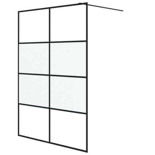 vidaXL Paroi de douche Noir 140x195 cm Verre ESG demi-dépoli