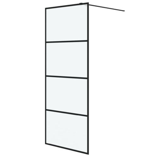 vidaXL Paroi de douche Noir 80x195 cm Verre ESG dépoli