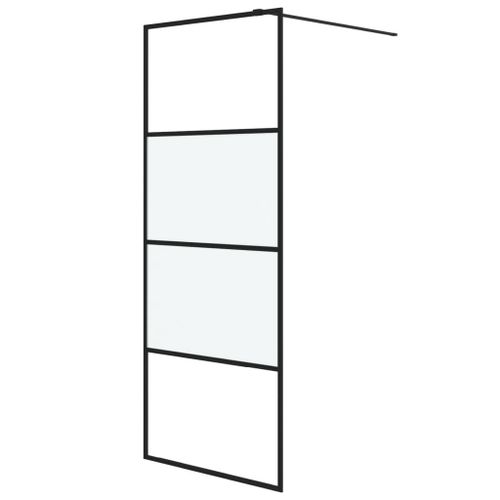 vidaXL Paroi de douche Noir 80x195 cm Verre ESG demi-dépoli