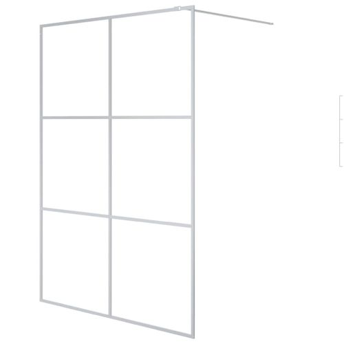 vidaXL Paroi de douche Argenté 140x195 cm Verre ESG transparent