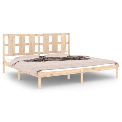 Vidaxl Cadre De Lit Bois Massif 180x200 Cm Super King