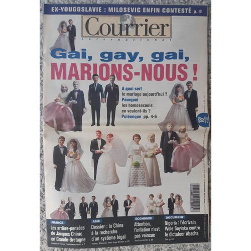 Courrier International N°290 Du 23 Mai 1996 - Dossier Mariage Gay, Chirac En Grande Bretagne, Chine, Nigeria, Angola, Gabon