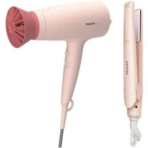 Kit De Coiffure Sèche-Cheveux Et Lisseur De Voyage Philips Bhp398 Soin Thermoprotect