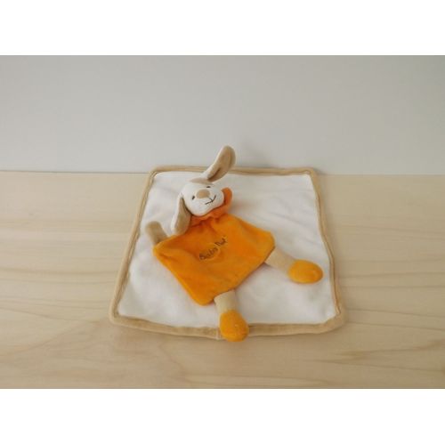 Doudou Chien Blanc Orange Babynat' Baby Nat