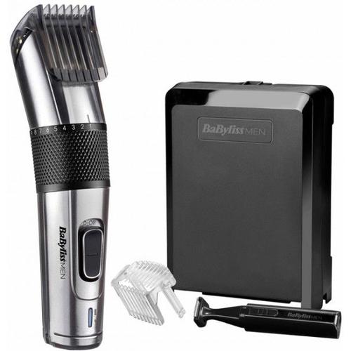 Tondeuse Cheveux Babyliss For Men E977e Carbon Steel - Sans Fil - 26 Étapes De Longueur - Lame Auto Aiguisable En Acier Inoxydable