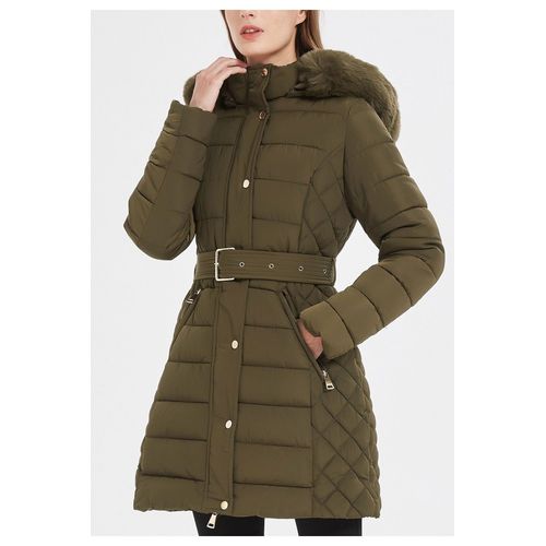 Doudoune Mi Longue Vert Femme