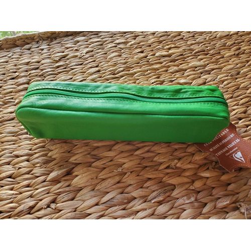 Trousse En Cuir Clairefontaine Rectangulaire Verte