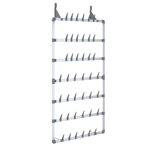 Vidaxl Étagère À Chaussures Suspendue Argenté 66x13x139 Cm