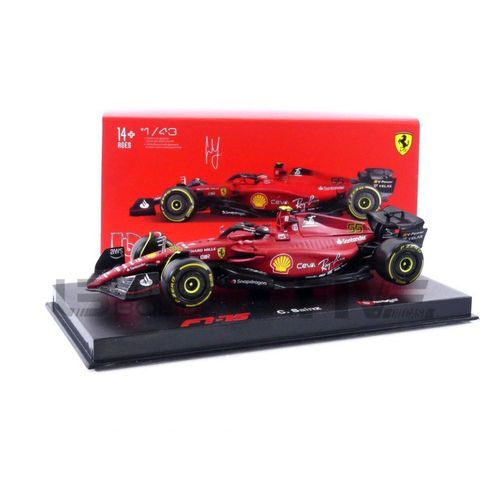 Bburago 1/43 - 36831s - Ferrari F1-75 - Season Car 2022 (C. Sainz)-Bburago