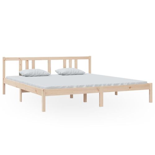 Vidaxl Cadre De Lit Bois Massif 180x200 Cm Super King