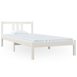 Vidaxl Cadre De Lit Blanc Bois Massif 90x200 Cm