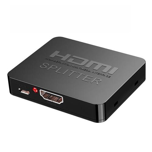 4K HDMI Répartiteur 1x2 HDMI Splitter 1 entrée 2 Sorties Amplificateur Distributeur 2 Voies HDMI Ver 1.4 Soutien 3D HDCP, Noir