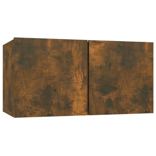 Vidaxl Armoire Tv Suspendue Chêne Fumé 60x30x30 Cm Bois D'ingénierie