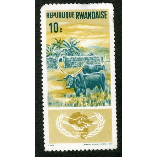 Timbre Non Oblitéré République Rwandaise, 10c